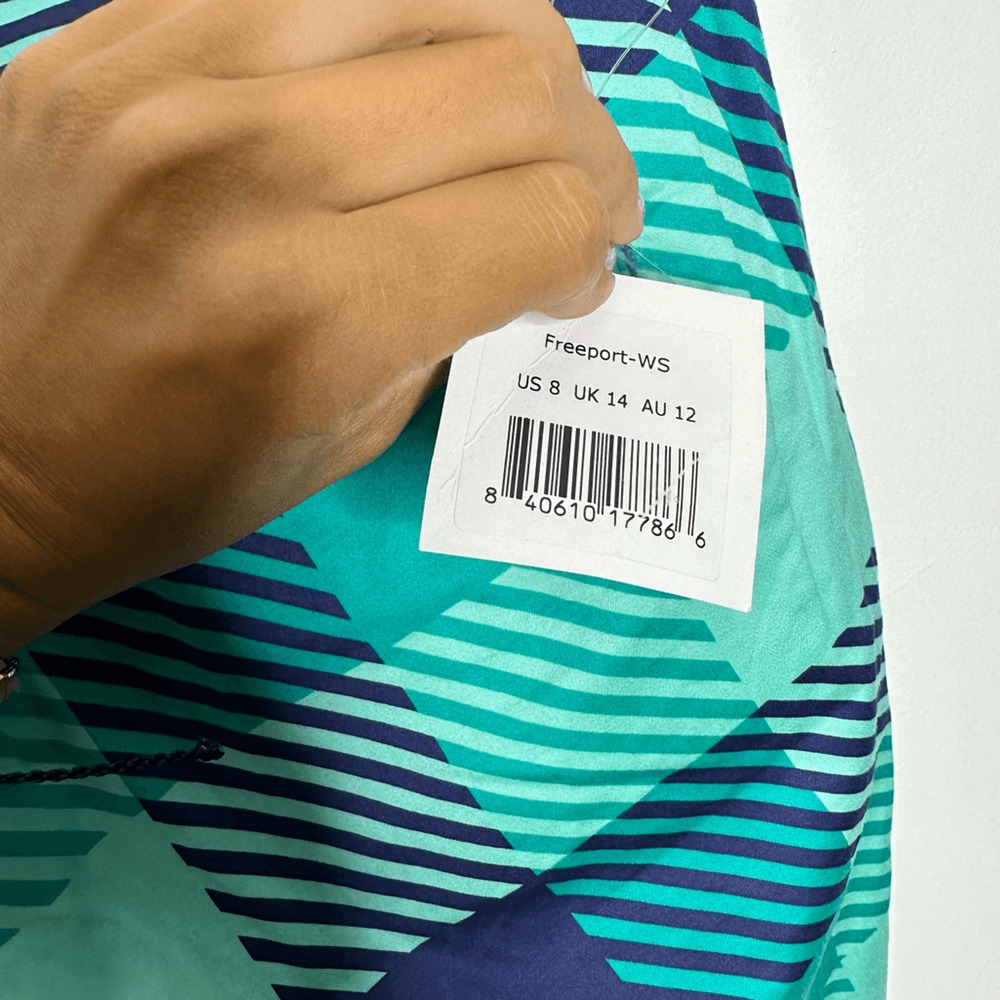 LOUDMOUTH FREPORT Golf Shorts blue turquoise checkered bermuda womens 8 NWT - Picture 4 of 8